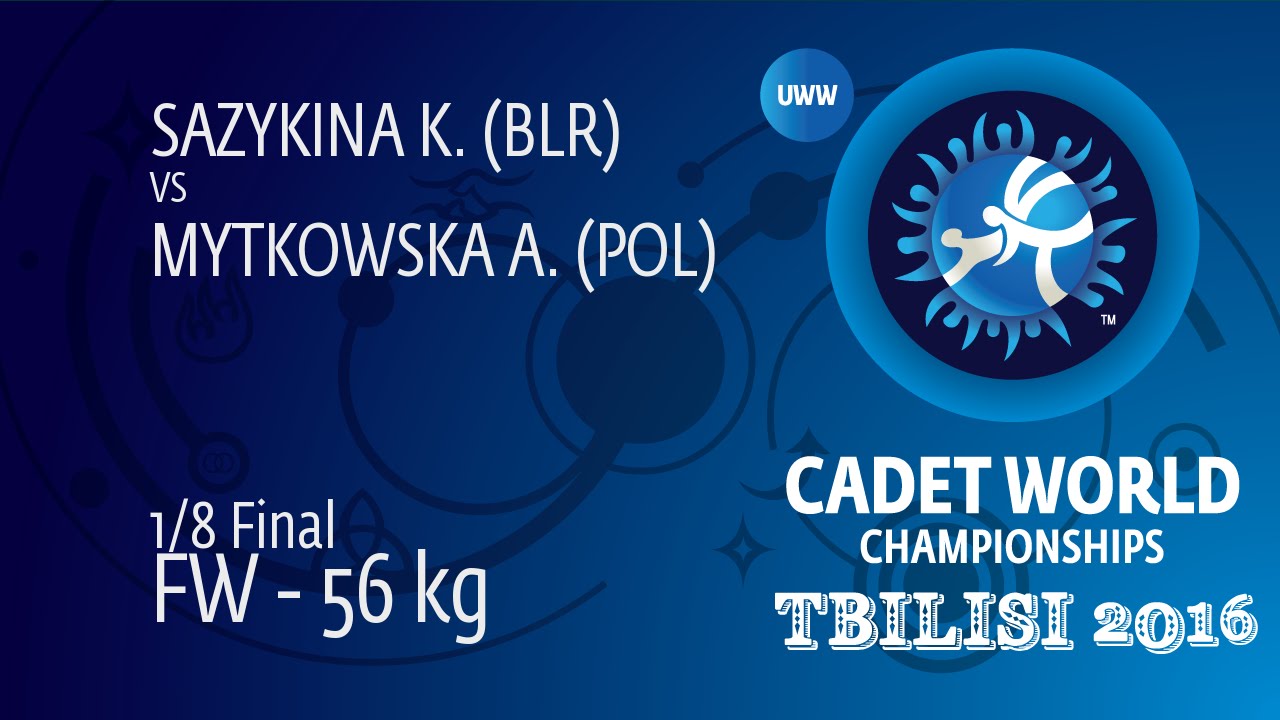 1/8 FW - 56 kg: K. SAZYKINA (BLR) df. A. MYTKOWSKA (POL) by FALL, 16-4