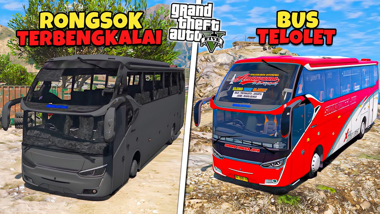 Aku Menemukan BUS INDONESIA  Sudah Rongsok Terbengkalai! Ada Teloletnya - GTA 5 MOD