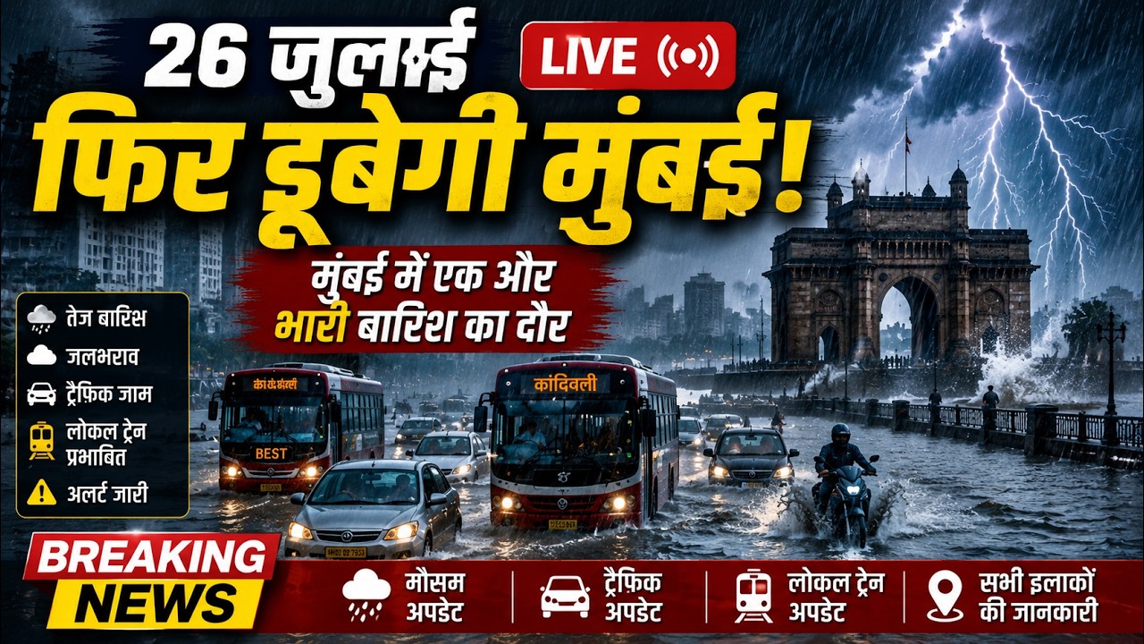 26 जुलाई जैसी बारिश फिर होगी? | Mumbai Rain Live | Weather Update | Monsoon 2026 I Red Alert