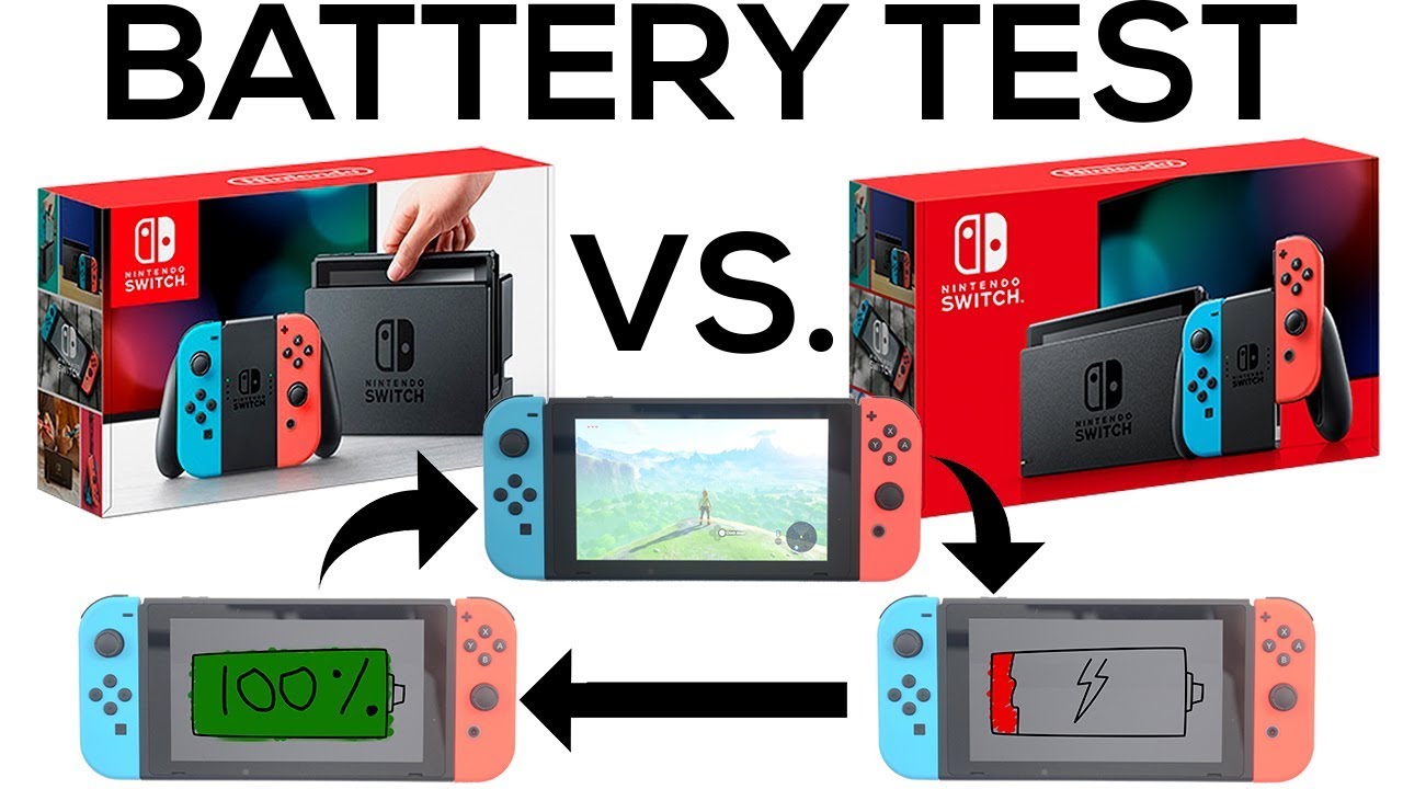 Battery Life and Charging Time of NEW Nintendo Switch V2 versus OLD V1 Switch