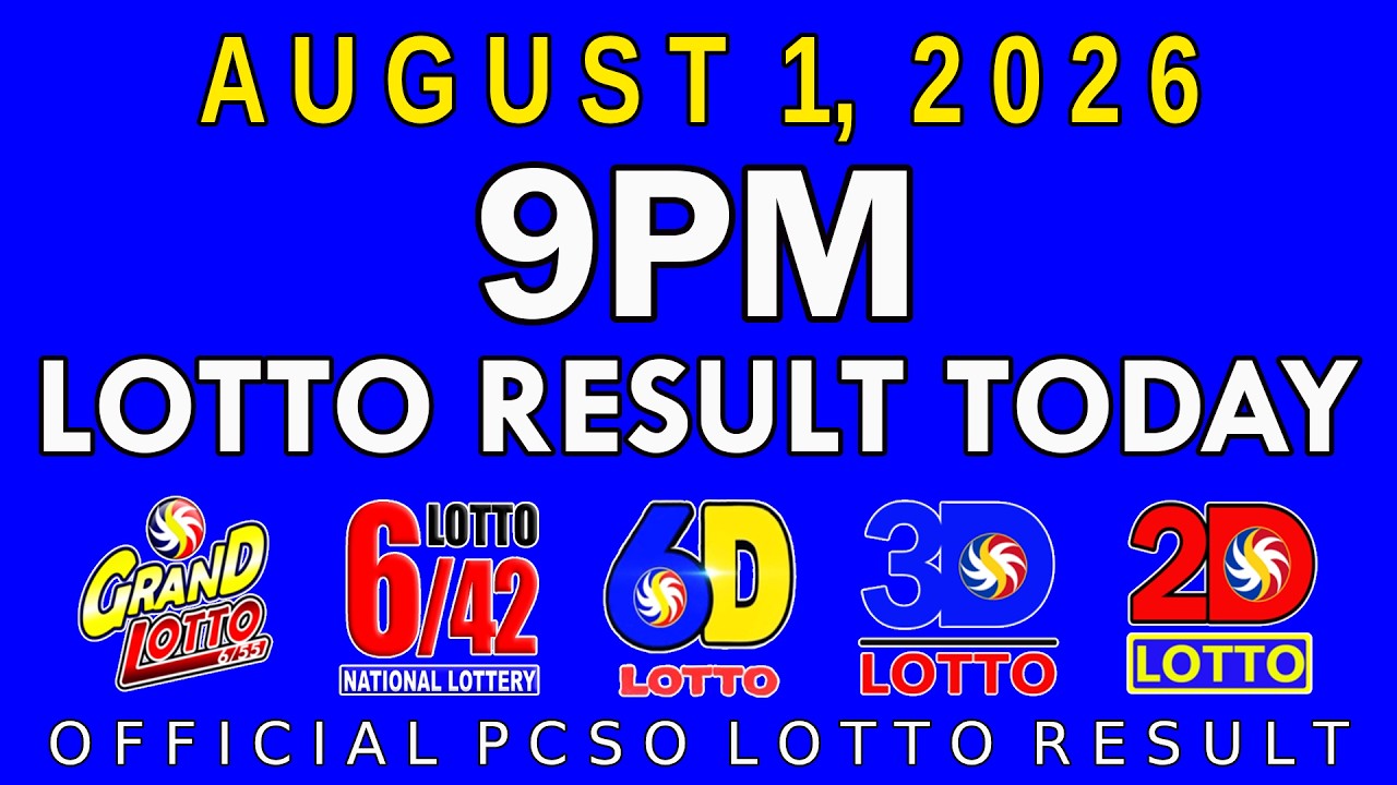 9pm Lotto Result Today August 1 2026 PCSO