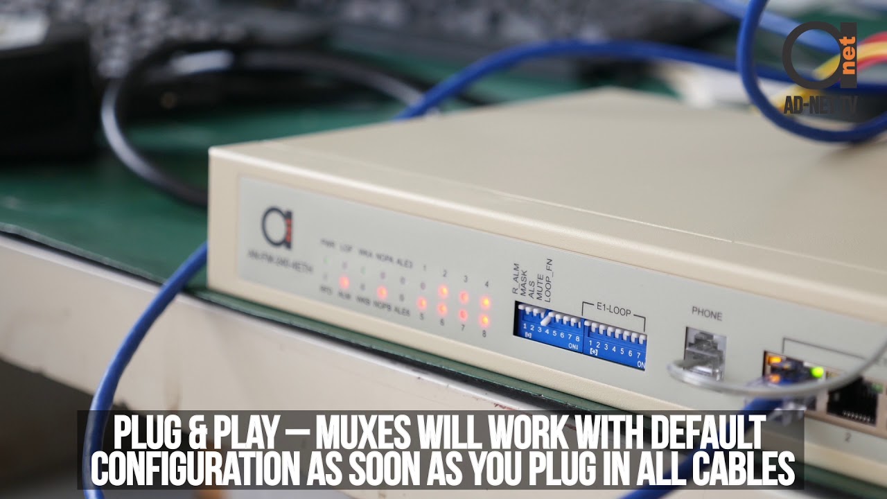 8 E1 + 4 x Fast Ethernet 10/100BaseT  Fiber Optic Multiplexer (Optimux)