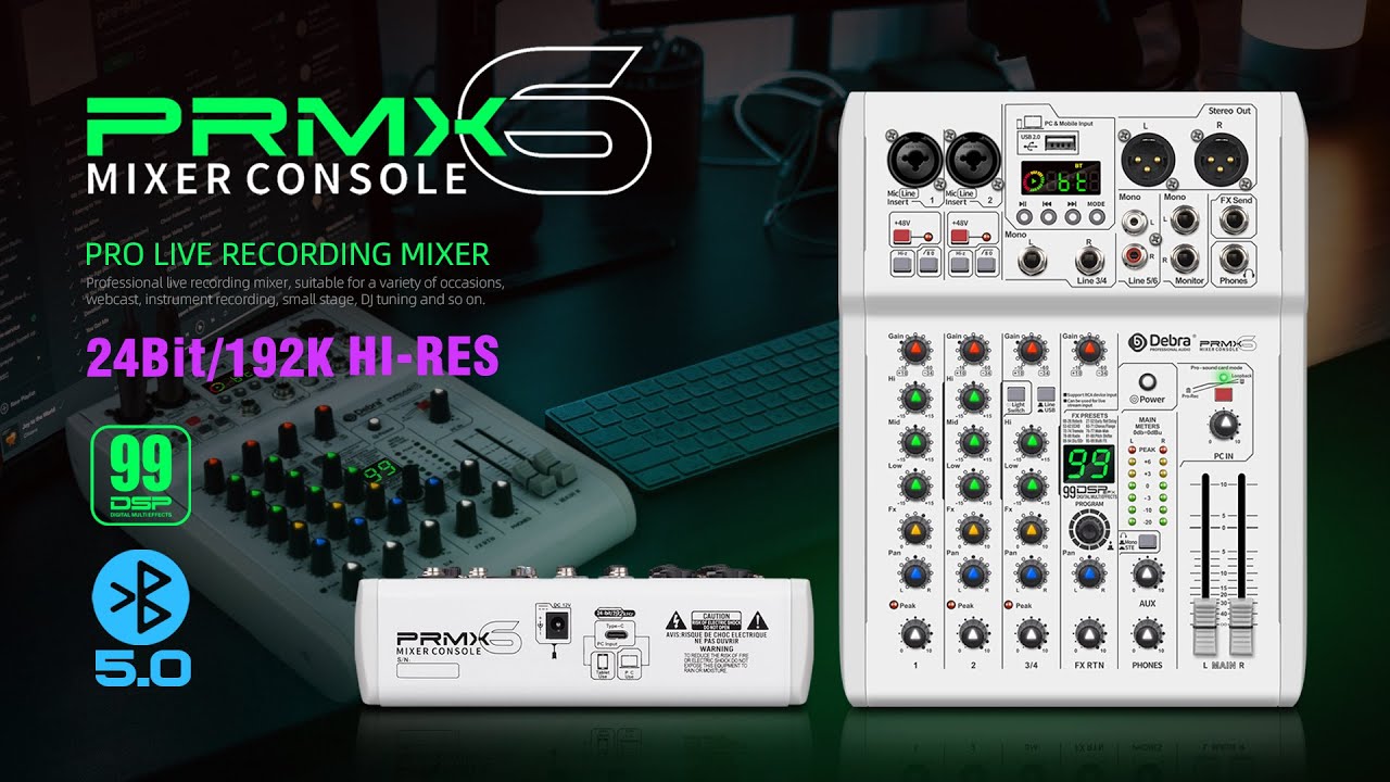 PRMX-6 professional recording sound card audio interface mixing console