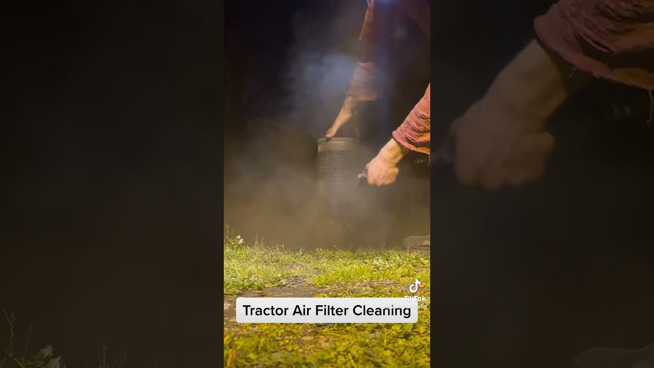 Tractor Air Filter Cleaning (SATISFYING)