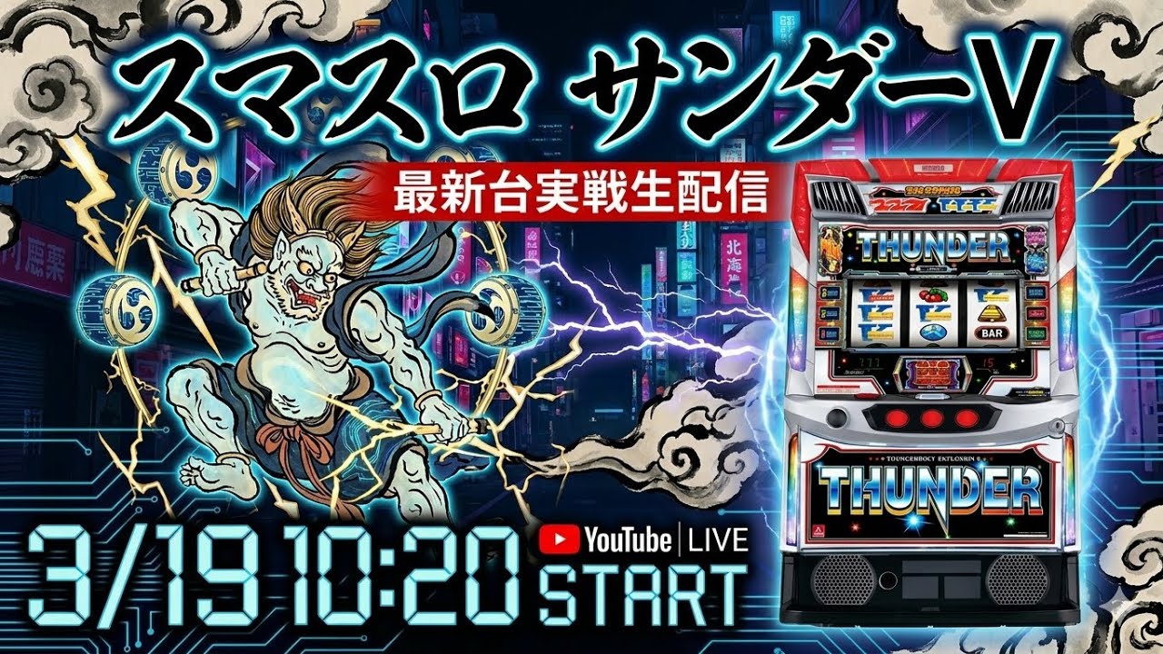 【パチスロ生放送】最新スマスロBT サンダーVを初代モードと赤7狙いで攻略実戦配信！【2026.3.19】#shorts パチンコ SLOT PACHINKO 実践