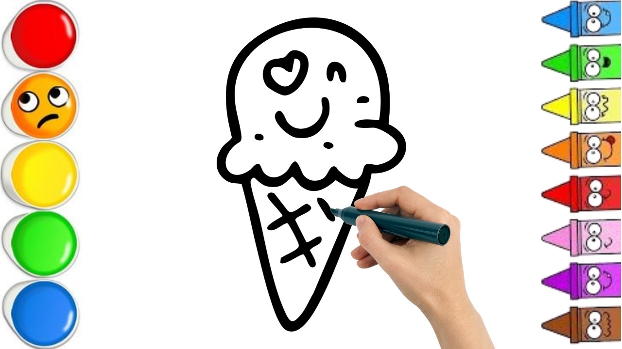 How To Draw cute cream . Easy Drawing, Painting & Coloring For Kids and Toddlers_🌈🎨