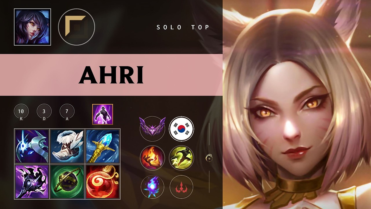 Ahri Top vs Fiora - KR Master Patch 26.10