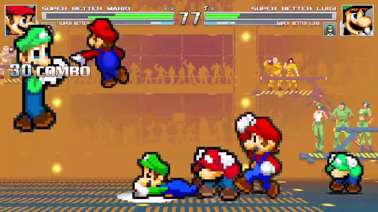 Batalha de MUGEN #263: Time Super Better Mario vs Time Super Better Luigi
