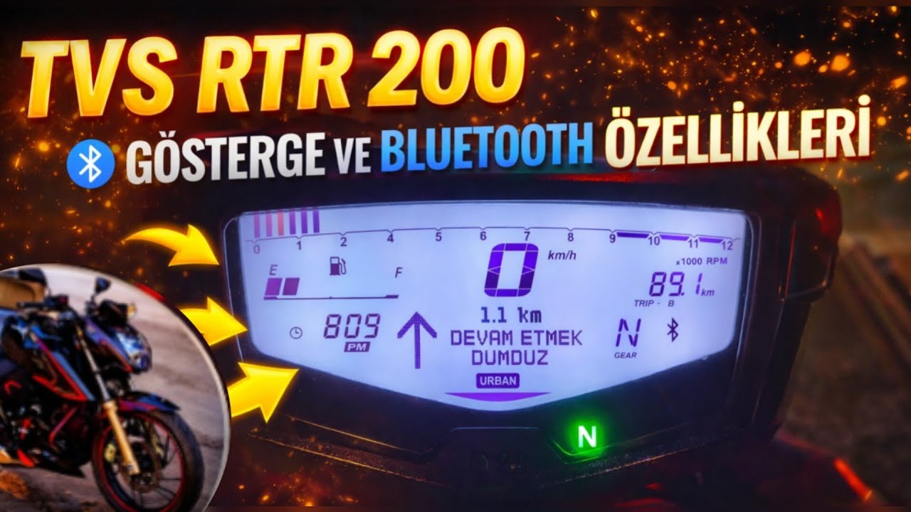 TVS APACHE RTR 200 3.BÖLÜM GÖSTERGE AYARLARI BLUETOOTH BAĞLANTISI DETAYLAR ÖZELLİKLER KADRAN EKRAN