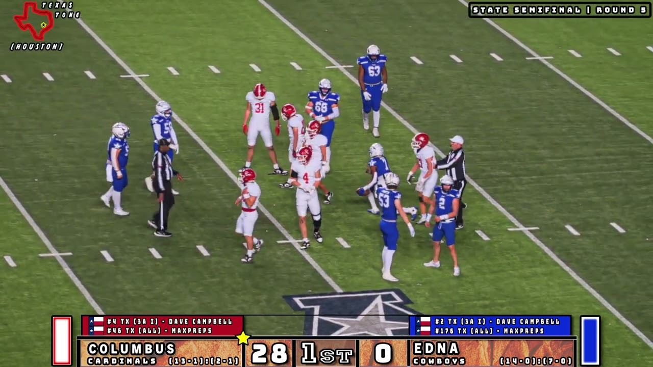 #4 Columbus vs #2 Edna Football | 3A State Semifinal