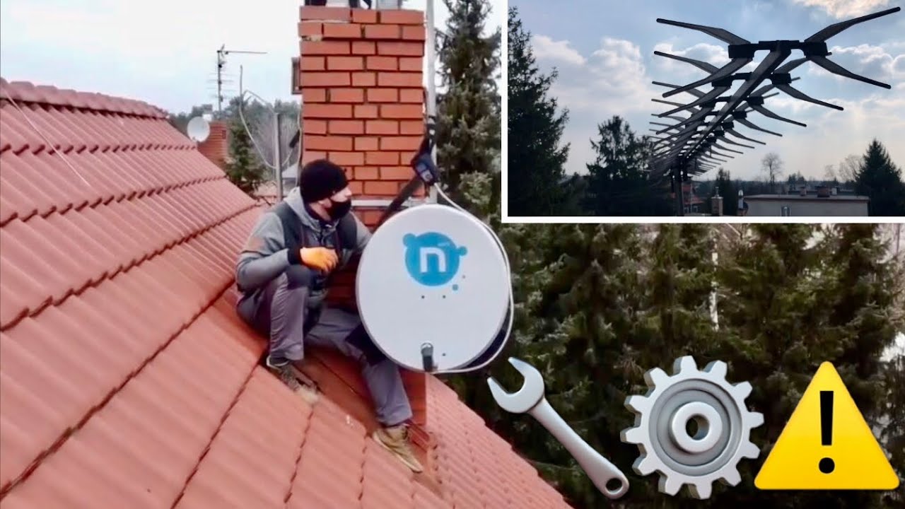 📡27; wiatr uszkodzona instalacja sat-tv, skośny dach,ustawienie ATX 55 regeneracja starej anteny
