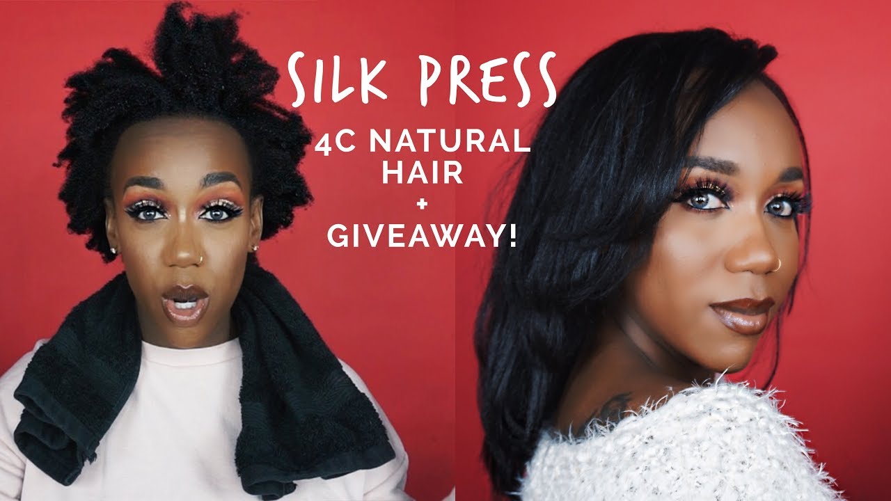 HOW I SILK PRESS MY NATURAL 4C HAIR | BLOW OUT, PRESS + TRIM