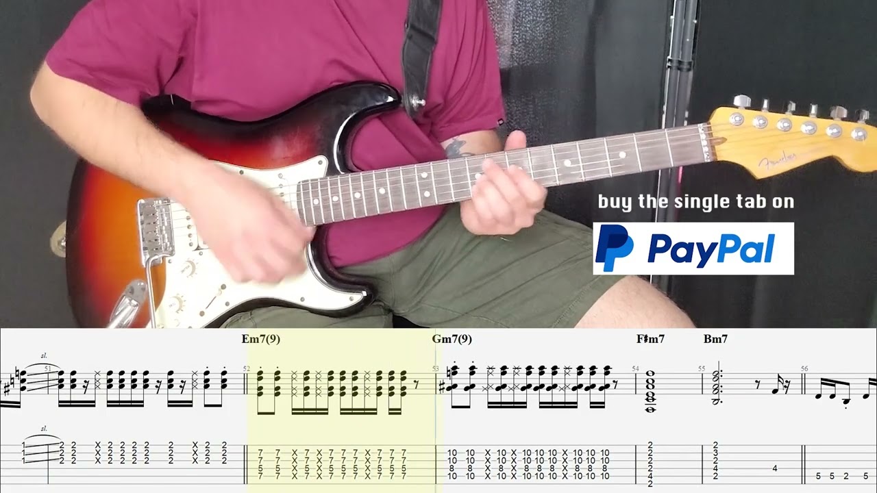 Pino Daniele - A Testa In Giù GUITAR COVER + PLAY ALONG TAB + SCORE