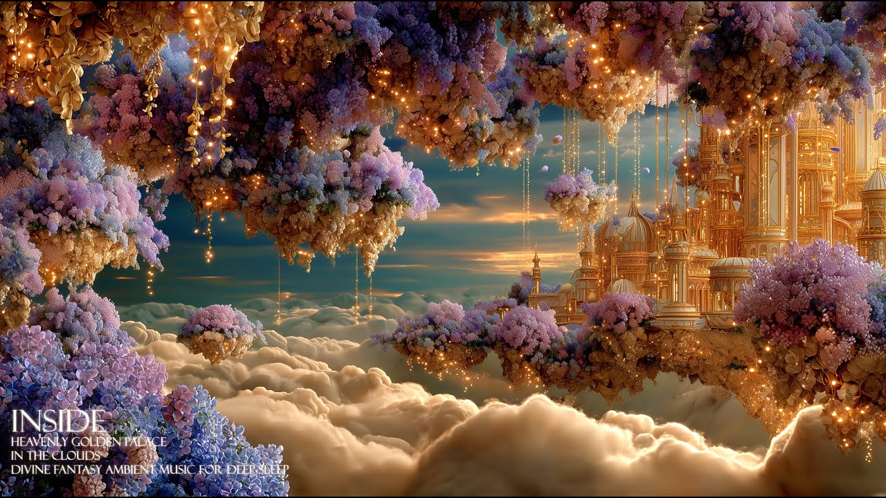 Inside The Heavenly Golden Palace in the Clouds | Divine Fantasy Ambient Music for Deep Sleep