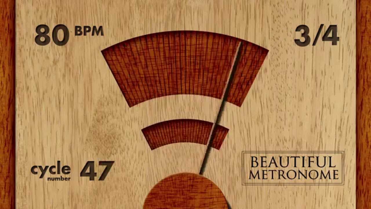 80 BPM 3/4 Wood Metronome HD