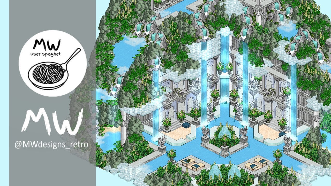 HABBO SpeedBuild • Mount Olympus Lagoon • MW Design