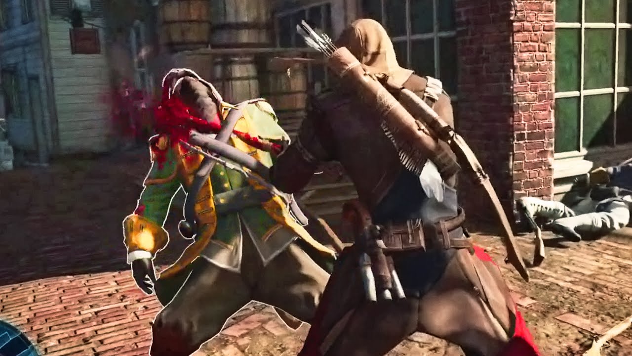 Assassin's Creed 3 Remastered: Brutal Bloody Axe Combat & Kill Streak, Boston Outfit