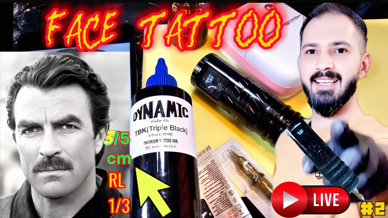 minimalist tattoo face whit RL1/3 🔥LIVE