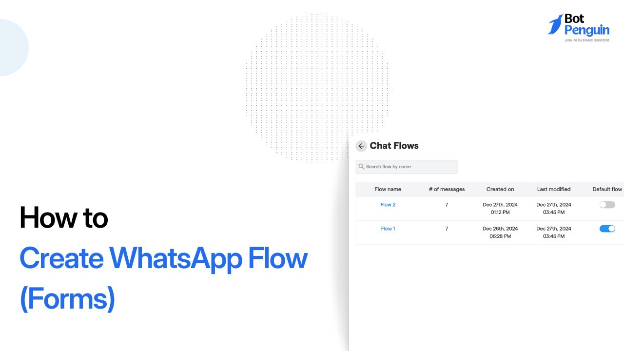 How to Create WhatsApp Flow (Forms) || Collect User Data in Chat with BotPenguin