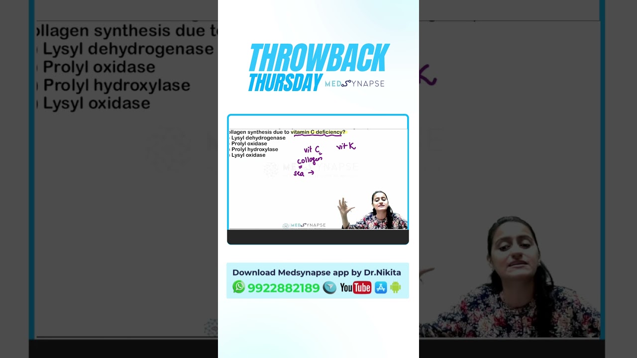 Biochemistry PYQ trick| Vitamin C collagen mnemonic|  Throwback Thursday
