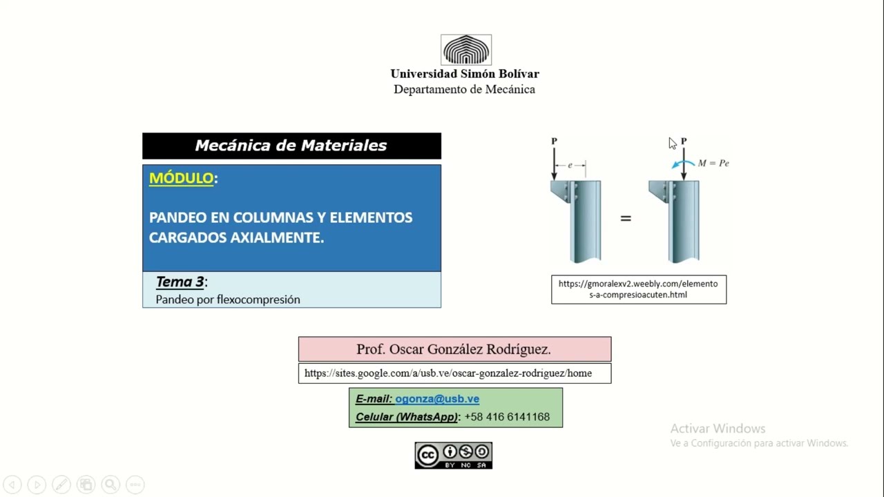 Pandeo elástico a flexión: Esfuerzos admisibles para cargas de flexocompresión
