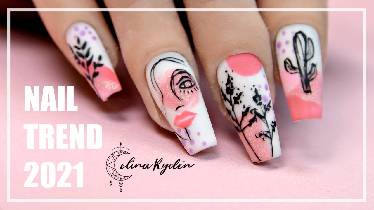 TRENDIEST DESIGN 2021 | BOHEMIAN LINE ART | NAIL ART TUTORIAL | LIGHT ELEGANCE 