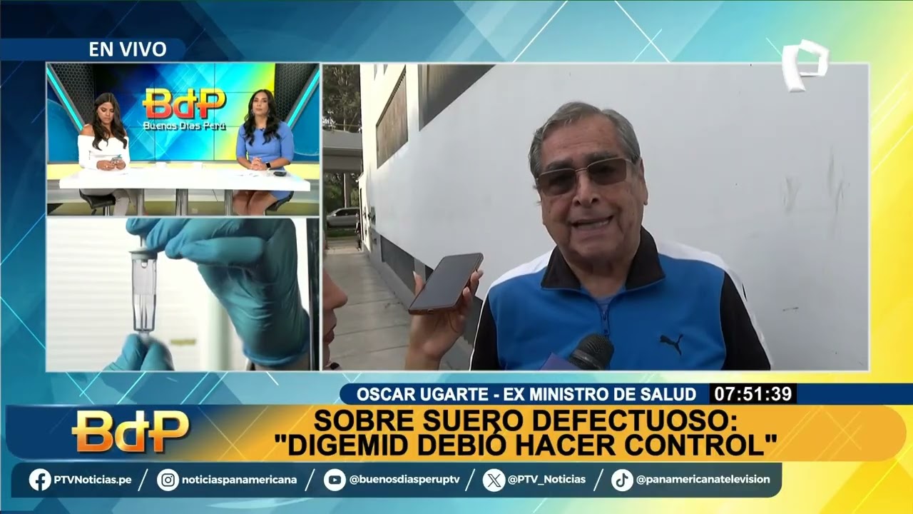 Oscar Ugarte sobre muertes por suero fisiológico: “Se habría contaminado en su elaboración”
