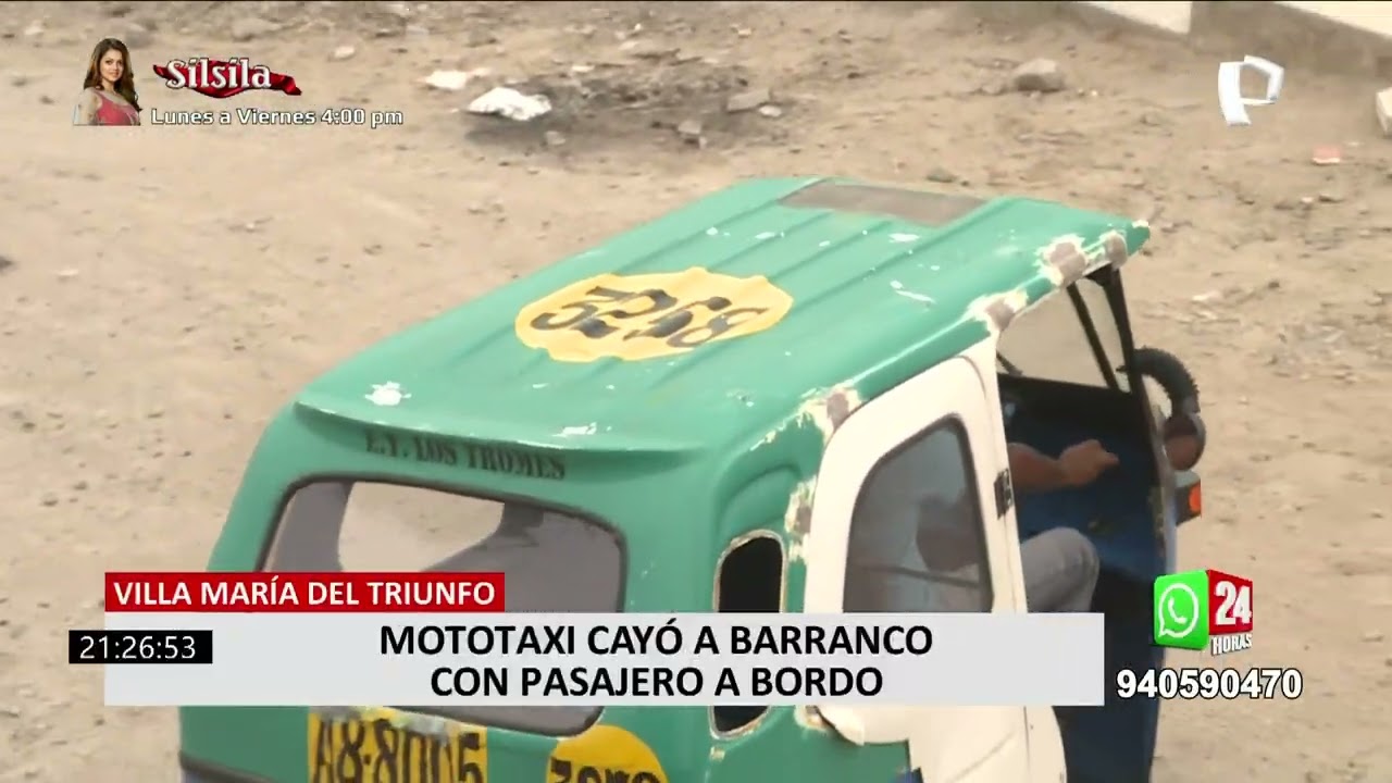 VMT: Mototaxi se desbarrancó y pasajero resultó herido