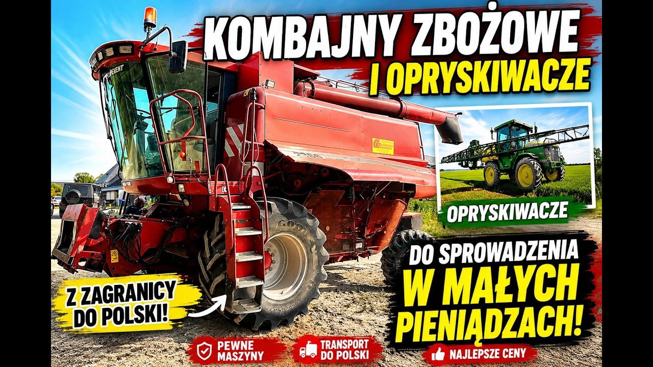 Żniwa 2026- może kombajn z zagranicy? Opryskiwacze i inne