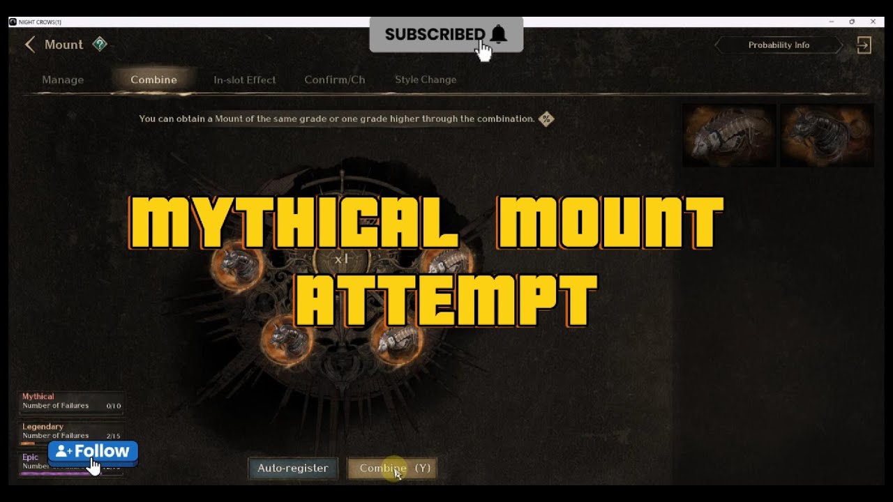 MYTHICAL MOUNT COMBINE ATTEMPT! I LOVE YOU NC!