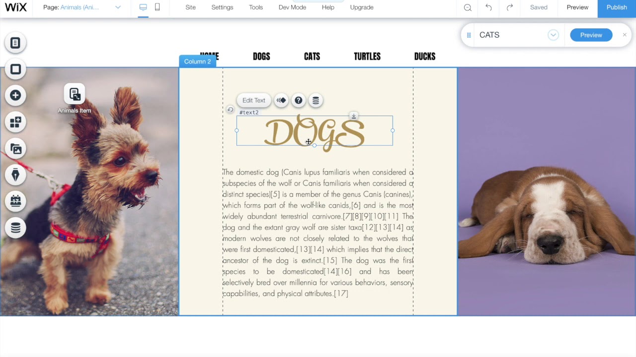 Create Dynamic Pages and Wix Database