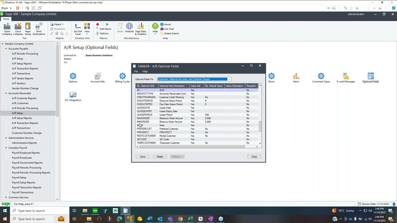 Учебное пособие по работе с дебиторской задолженностью в Sage 300