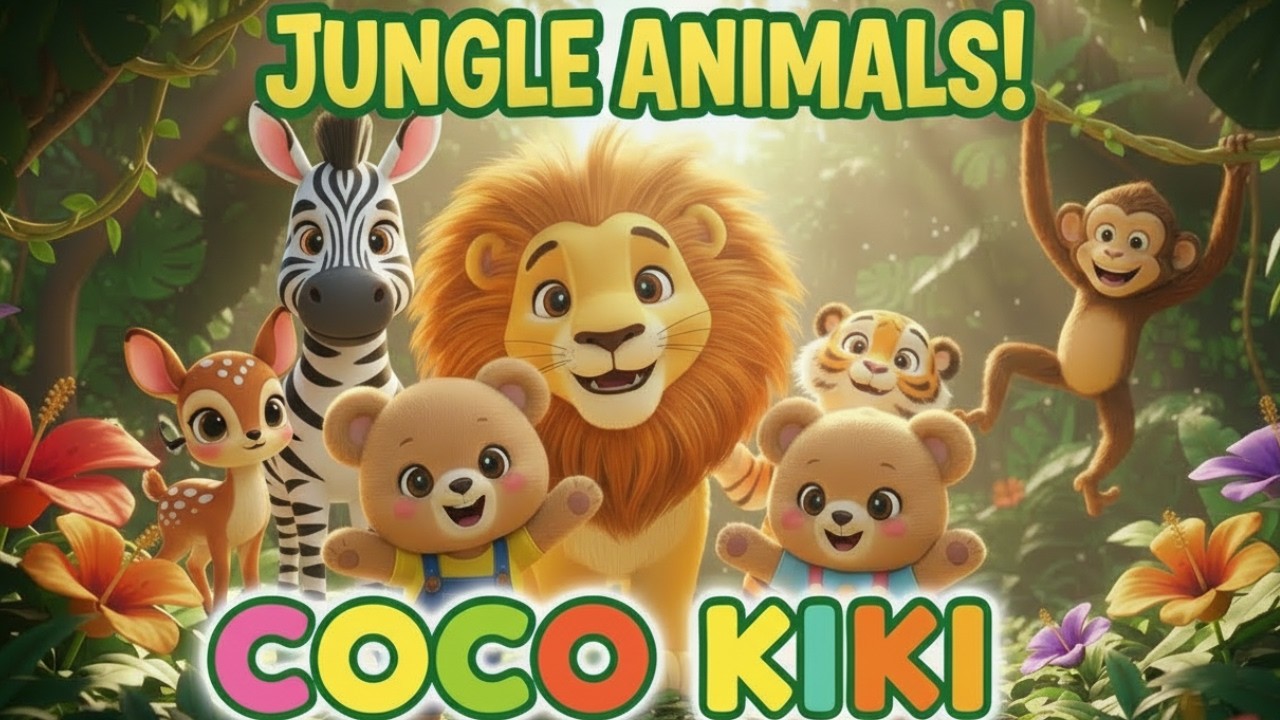 Down in the Jungle with Coco & Kiki! | Jungle Animals Song 🦁🌴🦁 Jungle Dance Party for Kids!