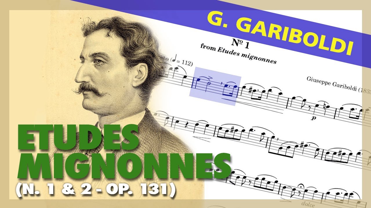 🎼G. GARIBOLDI  - Etudes Mignonnes (for FLUTE) [Op. 131] N 1 & 2 - (Sheet Music Scrolling)