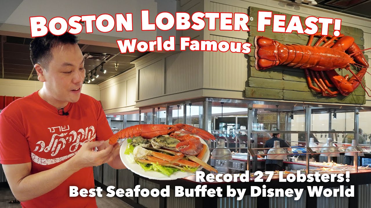 Endless Lobsters at Florida's Boston Lobster Feast Buffet by Disney World! Record 27 Lobsters eaten!