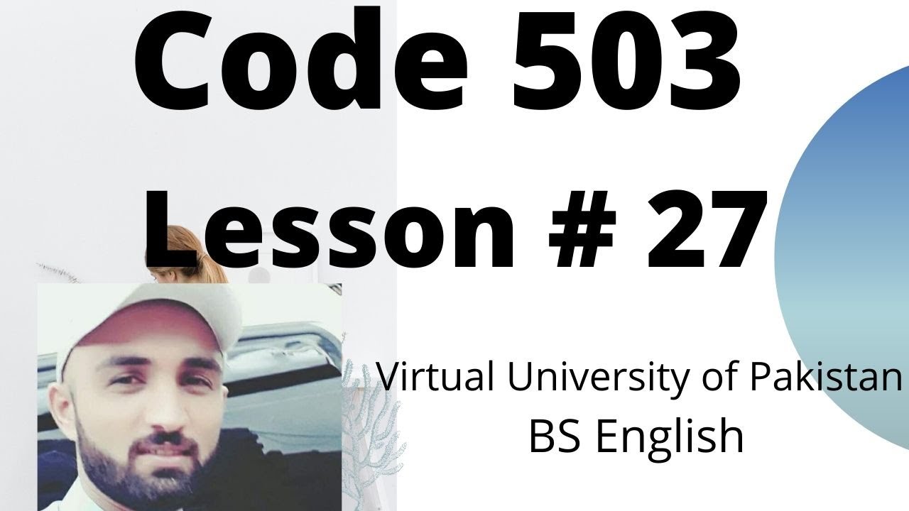 Teaching of Pronunciation Code 503 Lesson 27