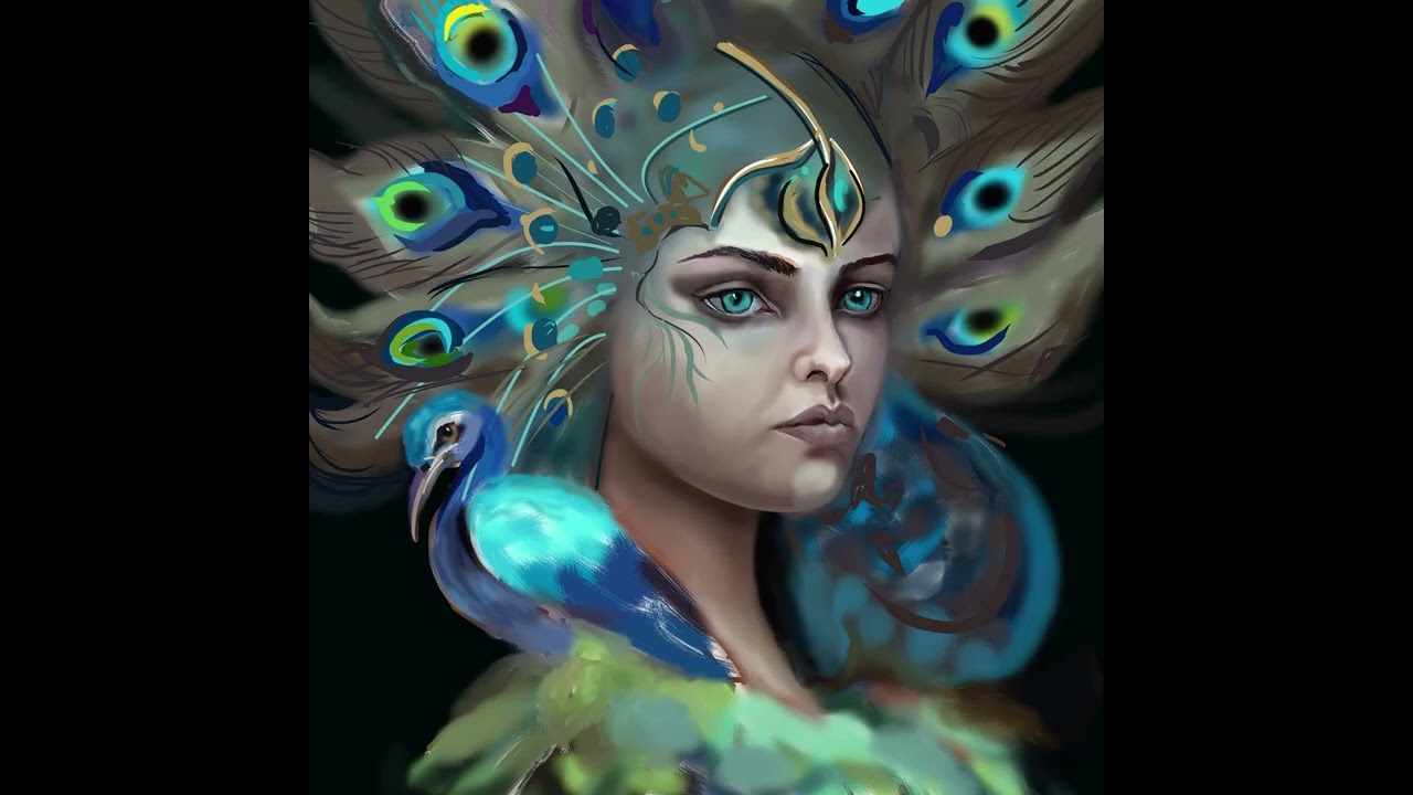 Mystical Peacock Goddess Mug - Fantasy Art Timelapse