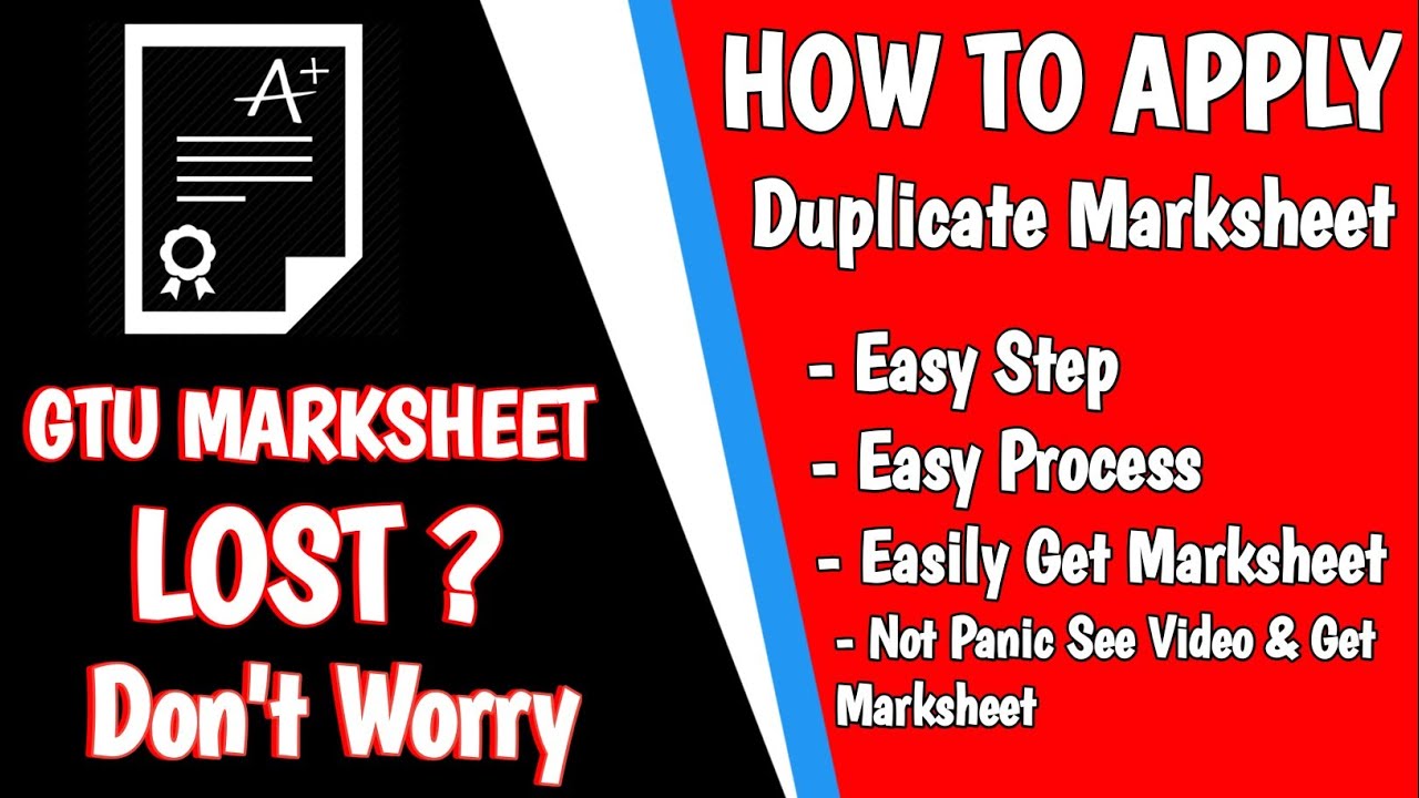 gtu marksheet lost? | How to get gtu duplicate Marksheet | how to apply duplicate Marksheet for gtu