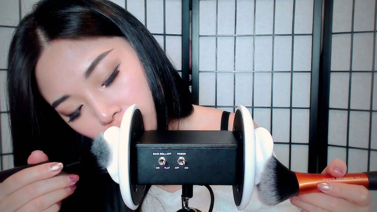 ASMR ~Ear Attention~ Mouth Sounds and Lots of Brushing
