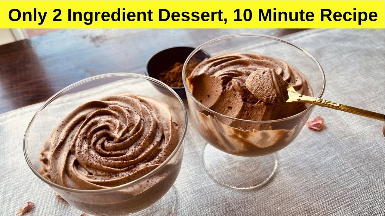 Only 2 Ingredient Chocolate Mousse Recipe | 10 Minute Chocolate Dessert Recipe (HUMA IN THE KITCHEN)