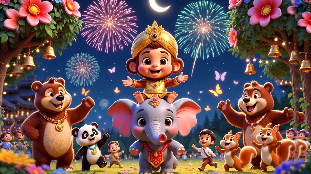 🐒 Bander Ki Shaadi | 3D Cute Monkey Wedding | Hindi Kids Rhyme | Elephant, Panda & Bear Dance