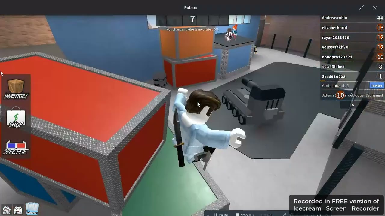 roblox murder gameplay i play with nonopro123321 is yahya zemouri