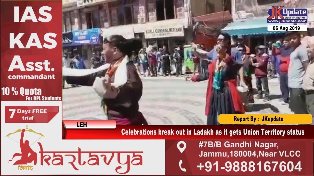 Celebrations break out in Ladakh as it gets Union Territory status
