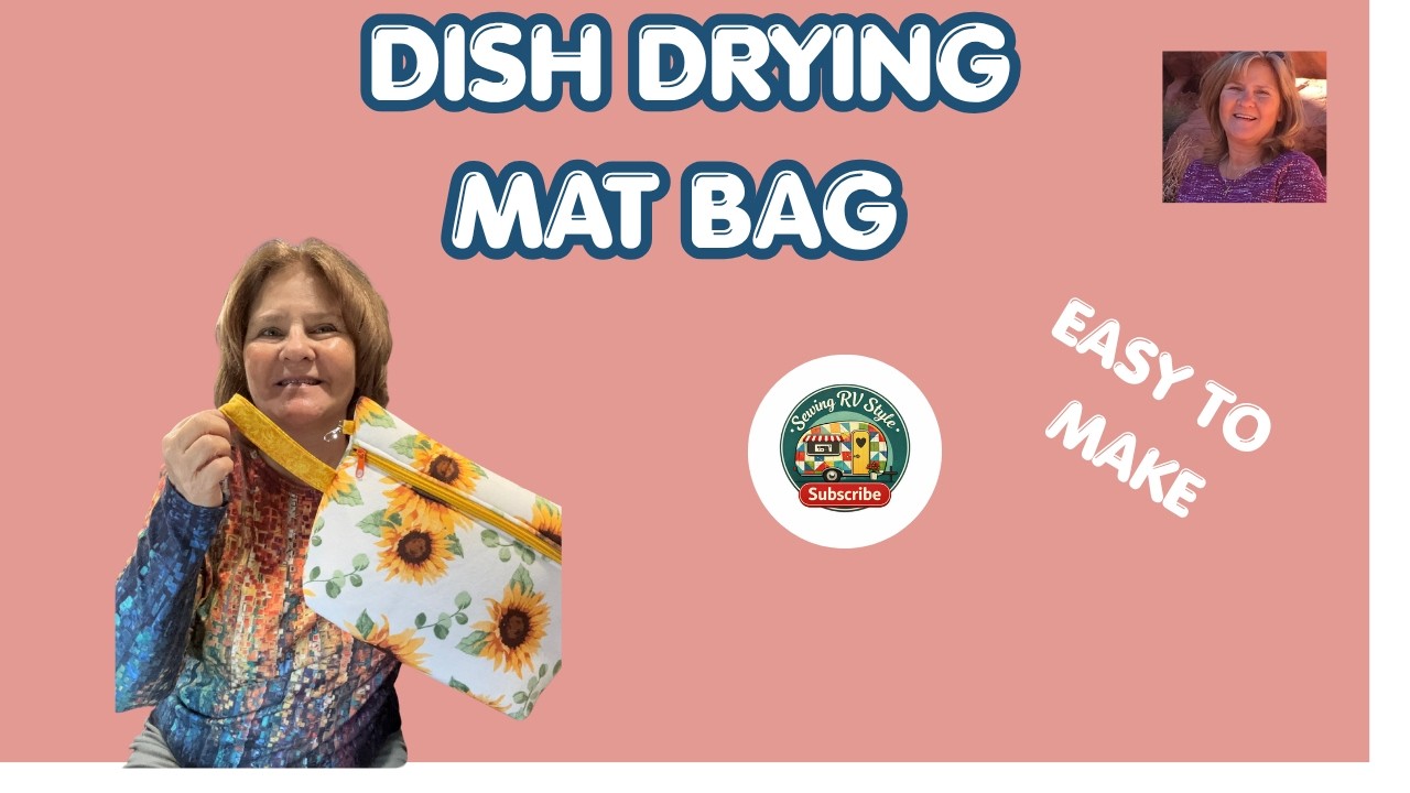 Repurpose a Dish Drying Mat into a Cute Sunflower Zipper Bag!