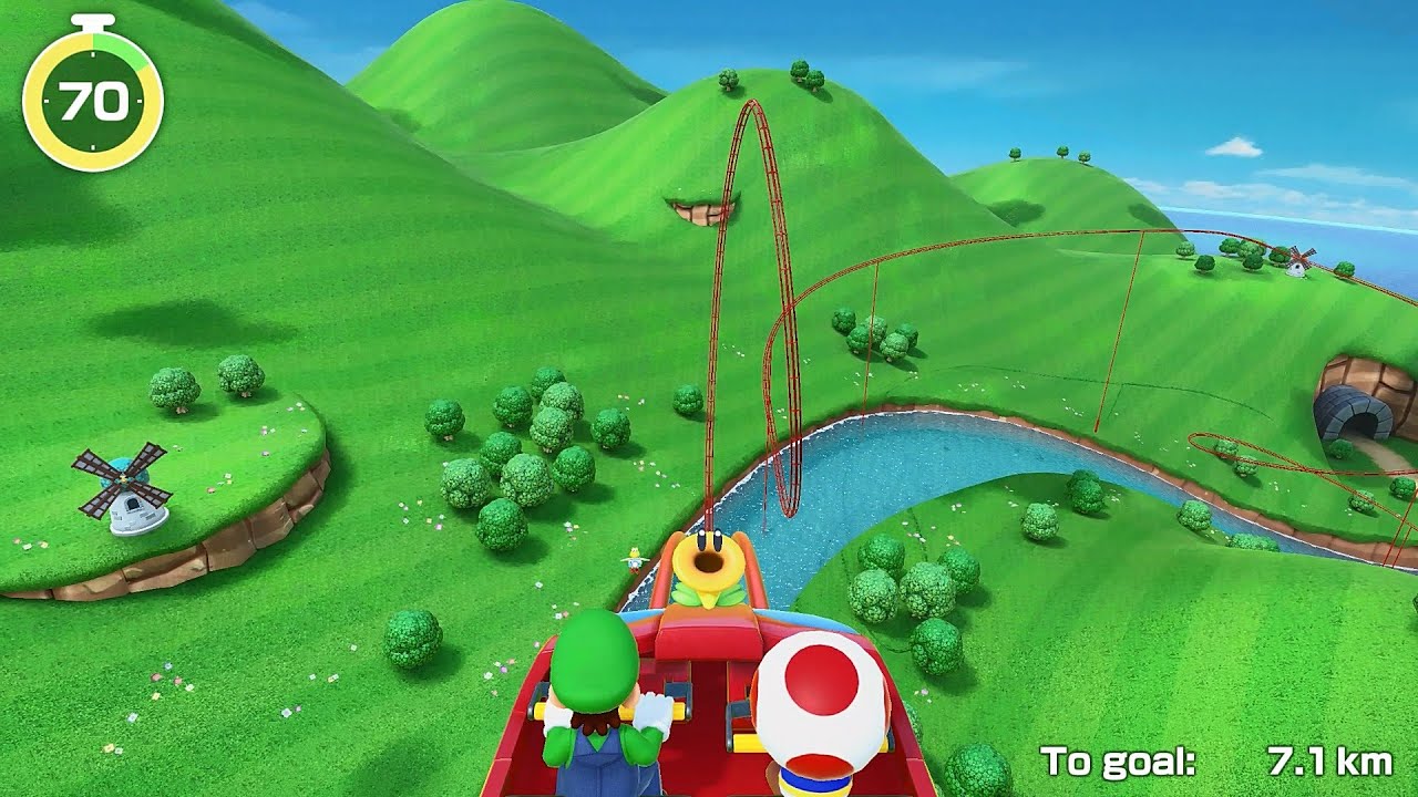 Super Mario Party Jamboree TV Carnival Coaster #3 Luigi, Toad