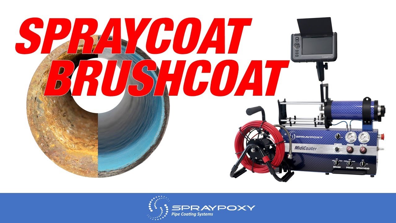 Internal pipe coating with Spraypoxy MidiCoater. Spray In-Place Pipe.