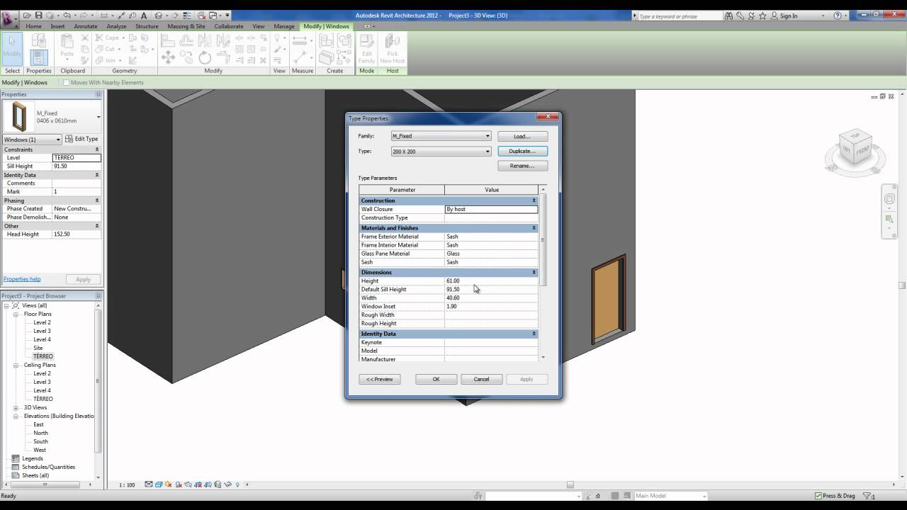 REVIT 2012 - TUTORIAL 1 - APRESENTAÇÃO DO PROGRAMA