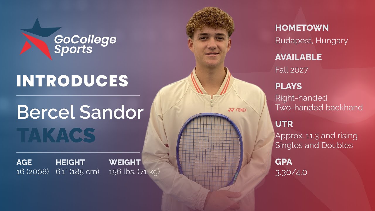 Bercel Sandor Takacs College Tennis Recruiting Video - Available Fall 2027