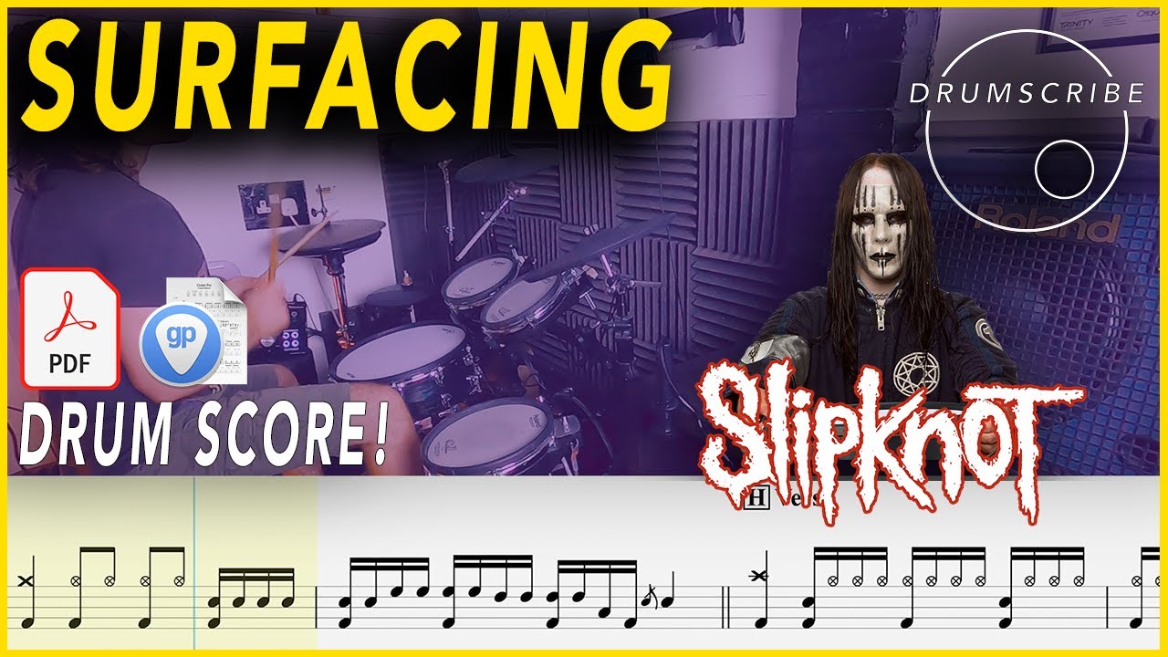 Surfacing - Slipknot | DRUM SCORE Sheet Music | #154 DRUMSCRIBE