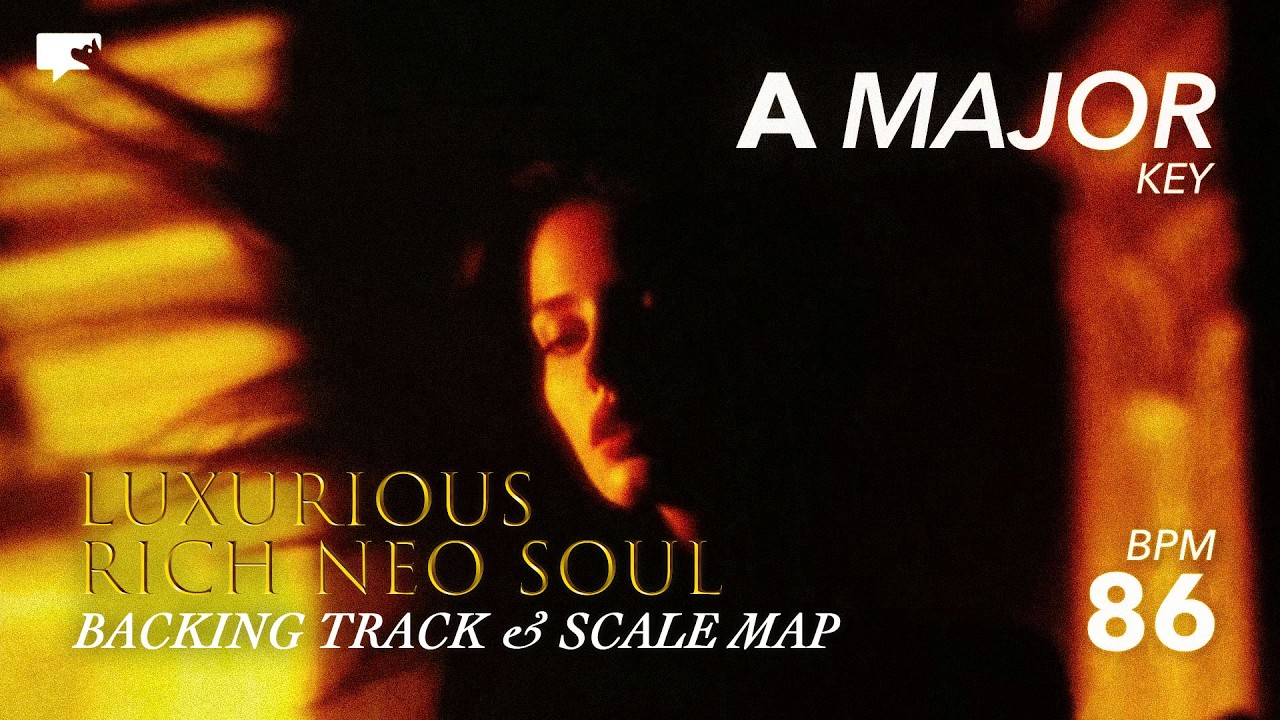 [A Major] Neo-Soul Blues Backing Track | Luxurious Rich Tone + Scale Map (86 BPM)